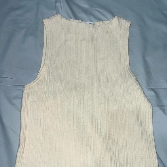 Cream Ribbed Tank Top - Picture 3 of 7
